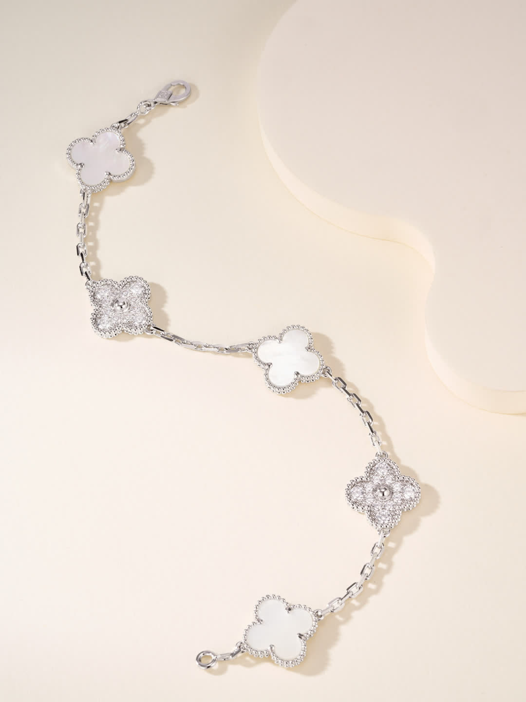 Van Cleef & Arpels Alhambra White Opal Bracelet